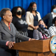 Mayor Lori Lightfoot speaks about funding reproductive health resources during a news conference at City Hall, Monday, May 9, 2022, in Chicago.